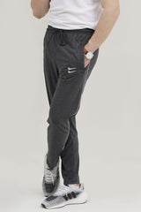 NK Embroidered Logo Charcoal Grey Cotton Jersey Trouser