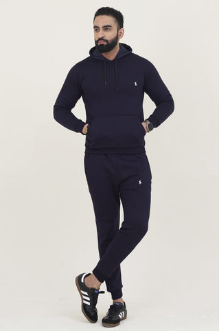 Poolo-Hoodie Warm-UP Navy Blue Tracksuit