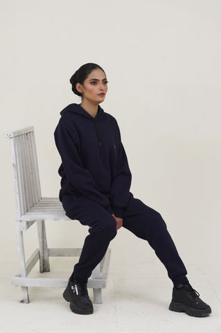 Poolo-Hoodie Warm-UP Navy Blue Tracksuit