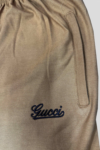 GUCCII Cotton PQ Embroidered Logo Skin-Black Tracksuit