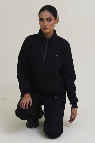 Tomy-Mockneck Warm-UP Black Tracksuit