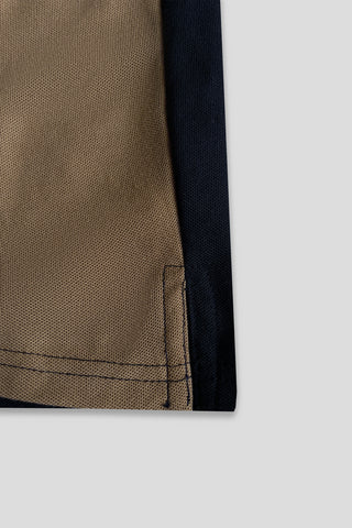 BURBARY PANEL Men’s Branded Cotton PQ Shirt in Black-Skin