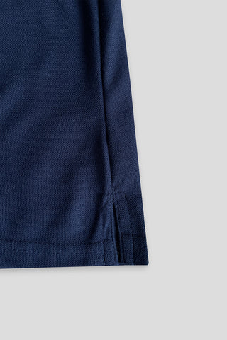 POLOO PANEL Men’s Branded Cotton PQ Shirt in Navy Blue