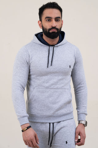Poolo-Hoodie Warm-UP Light Grey Tracksuit