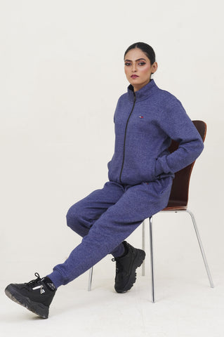 Tomy-Mockneck Warm-UP Blue Unisex Tracksuit