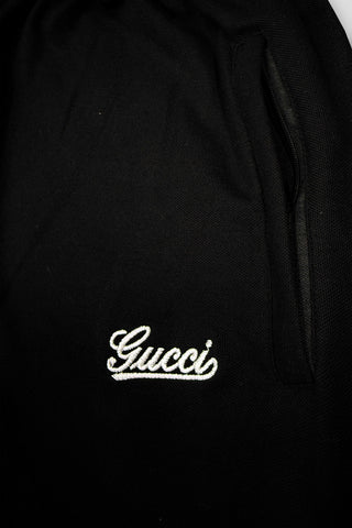 GUCCII Cotton PQ Embroidered Logo Black-White Tracksuit