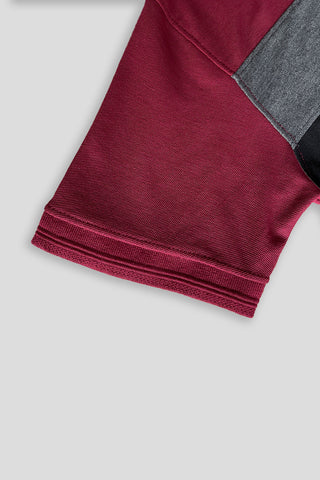 POLOO PANEL Men’s Branded Cotton PQ Shirt in Maroon