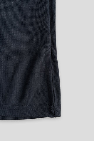 CK Signature Polo Shirt Black – Stripe Collar Edition