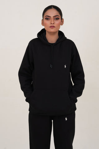 Poolo-Hoodie Warm-UP Black Tracksuit