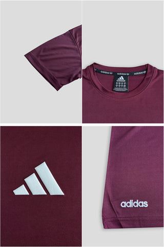 Adi Performance Dryfit Tee Maroon – Moisture-Wicking Dryfit Fabric
