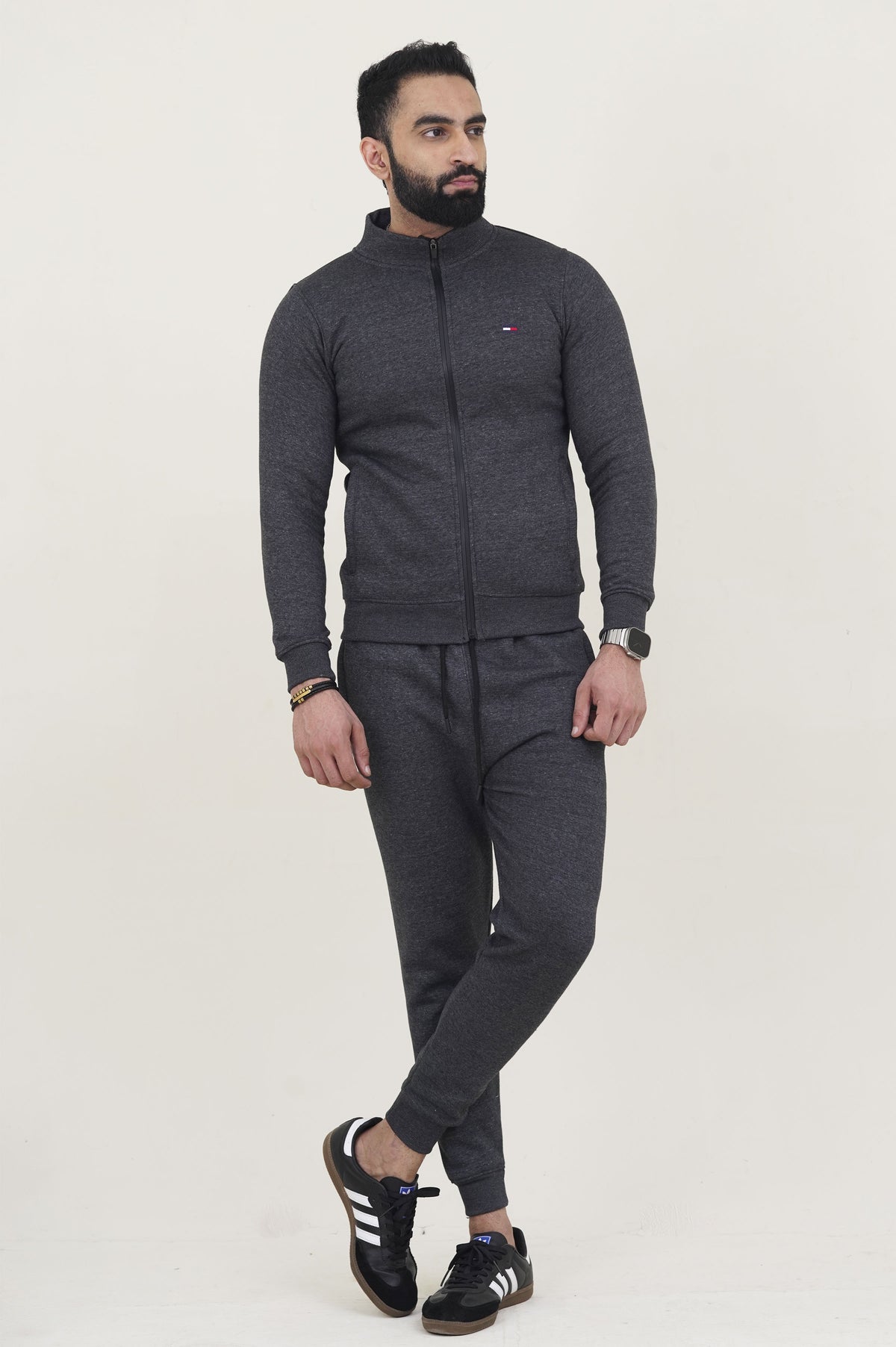 Tomy-Mockneck Warm-UP  Grey Tracksuit