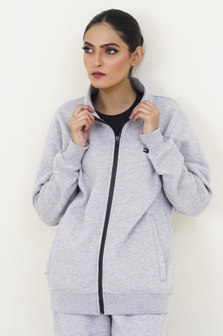 Tomy-Mockneck Warm-UP Light Grey Tracksuit