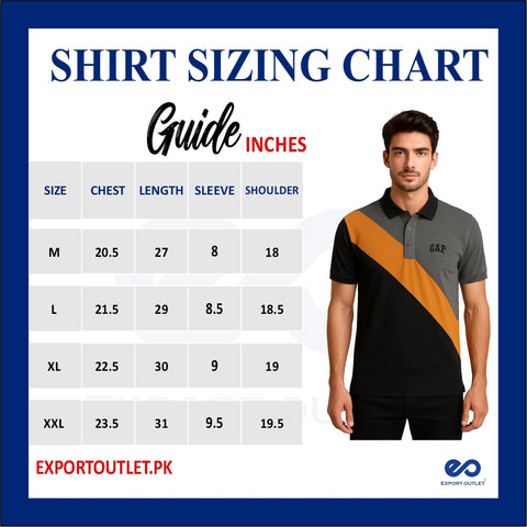 GEP PANEL Men’s Branded Cotton PQ Shirt in Black-C Grey
