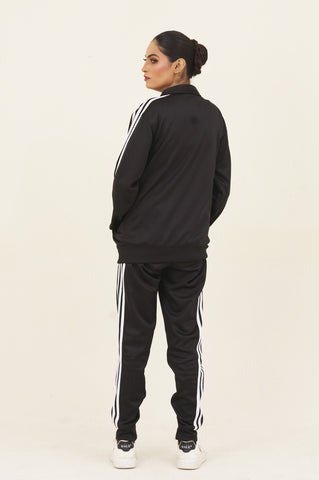 Adi-Sterling Mock Neck Warm-UP 3-Stripes Black Tracksuit