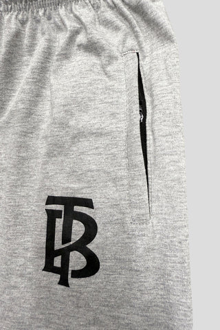 BURBARY Cotton Jersey Embroidered Logo Light Grey Short Tracksuit
