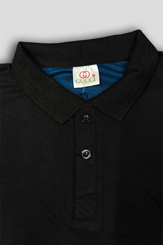 GUCCII Cotton PQ Embroidered Logo Zinc-Black Tracksuit