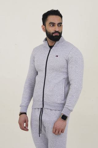 Tomy-Mockneck Warm-UP Light Grey Tracksuit