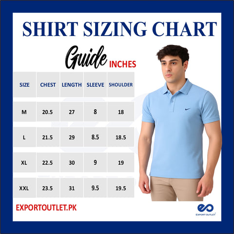 Nikee Men’s Sky Blue Cotton Polo Shirt