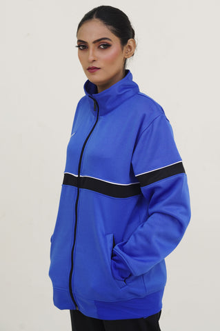 NK-Mockneck Warm-UP Royal Blue-Black Tracksuit