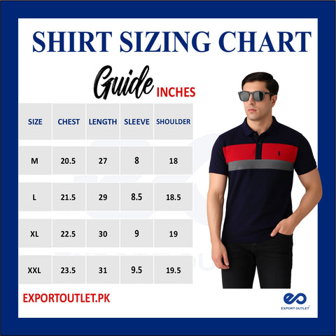 POLOO PANEL Men’s Branded Cotton PQ Shirt in Navy Blue