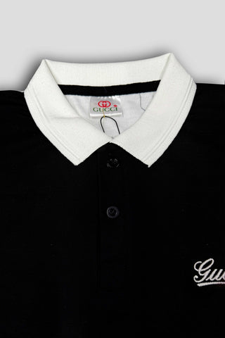 GUCCII Cotton PQ Embroidered Logo Black-White Tracksuit