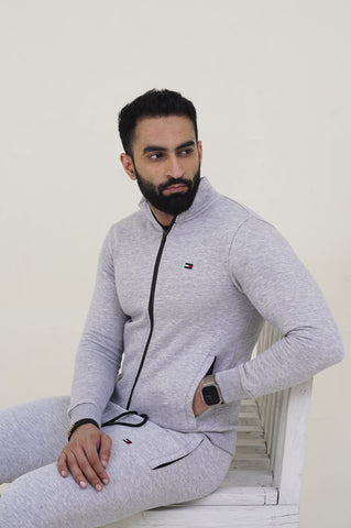 Tomy-Mockneck Warm-UP Light Grey Tracksuit