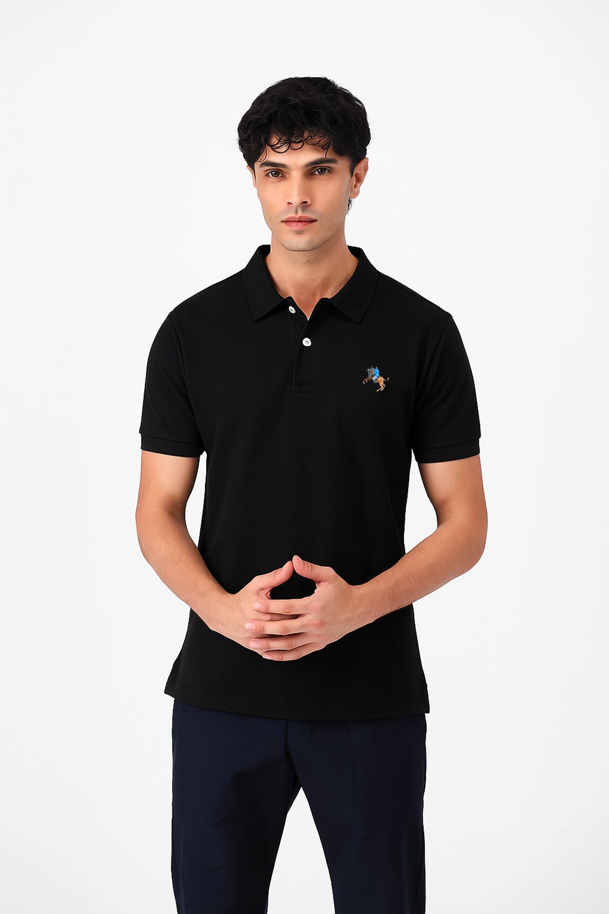 GD Branded Black EMB Logo Polo Shirt