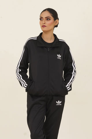 Adi-Sterling Mock Neck Warm-UP 3-Stripes Black Tracksuit