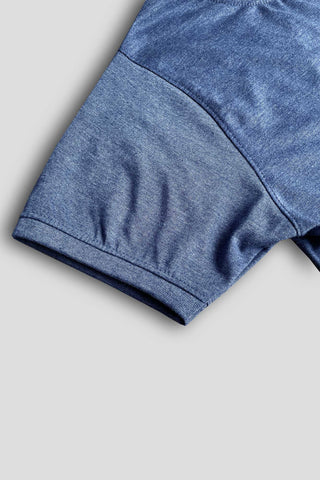 BURBARY Cotton Jersey Embroidered Logo Swed Blue Short Tracksuit