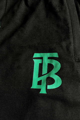 BURBARY Cotton Jersey Embroidered Logo Black Short Tracksuit