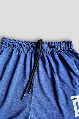 BURBARY Cotton Jersey Embroidered Logo Swed Blue Short Tracksuit