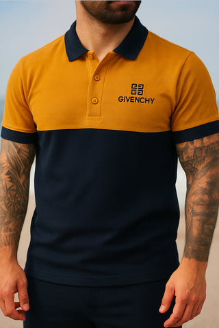 Givchy-Branded Cotton PQ Embroidered Logo Mustard-Black Tracksuit