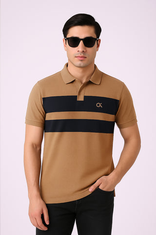 Calven Kleen Men’s Branded Cotton PQ Shirt in Brown