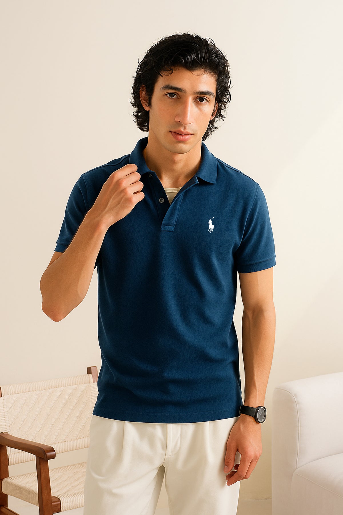 Poloo Ralfh Lauren Men’s Zinc Cotton PQ Polo Shirt