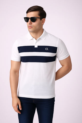Calven Kleen Men’s Branded Cotton PQ Shirt in White
