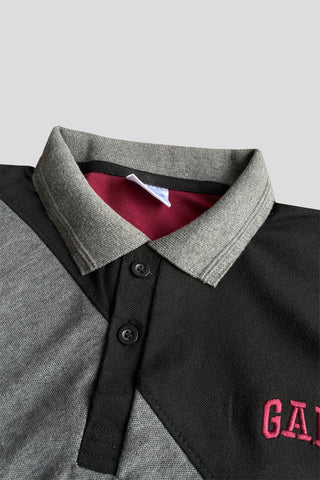 GEP PANEL Men’s Branded Cotton PQ Shirt in Maroon-Black