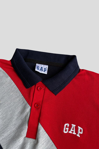 GEP PANEL Men’s Branded Cotton PQ Shirt in Blue-Red