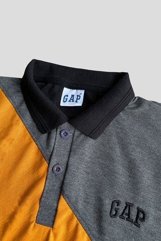 GEP PANEL Men’s Branded Cotton PQ Shirt in Black-C Grey