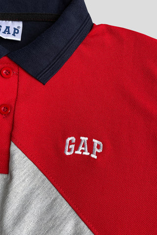 GEP PANEL Men’s Branded Cotton PQ Shirt in Blue-Red