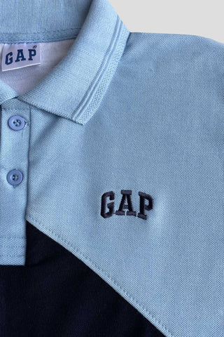 GEP PANEL Men’s Branded Cotton PQ Shirt in White-Sky Blue