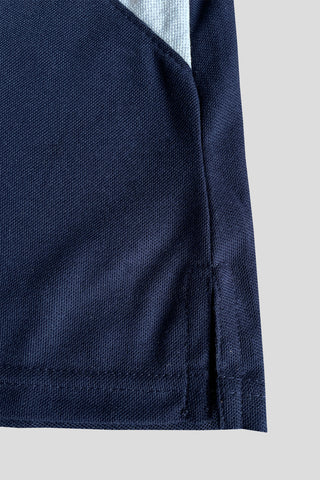 GEP PANEL Men’s Branded Cotton PQ Shirt in Blue-Red