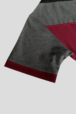GEP PANEL Men’s Branded Cotton PQ Shirt in Maroon-Black
