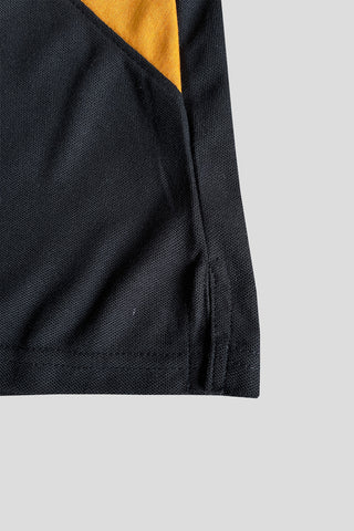 GEP PANEL Men’s Branded Cotton PQ Shirt in Black-C Grey
