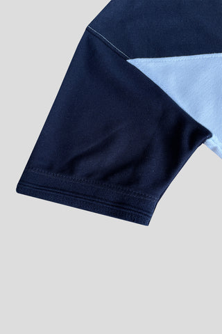 GEP PANEL Men’s Branded Cotton PQ Shirt in White-Sky Blue