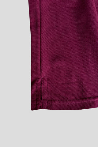 GEP PANEL Men’s Branded Cotton PQ Shirt in Maroon-Black