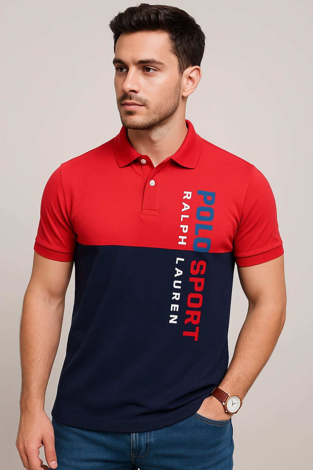 RL Imported Red-Blue T-Shirt