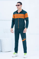 AX-Sterling Mock Neck Warm-UP Zinc-Orange Tracksuit