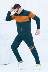 AX-Sterling Mock Neck Warm-UP Zinc-Orange Tracksuit