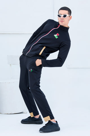 LC-Sterling Mock Neck Warm-UP Black Tracksuit