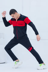 AX-Sterling Mock Neck Warm-UP Black-Red Tracksuit